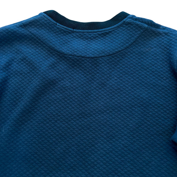 Craft Atlantic Sweater Men's Size Large Navy Blue Side Zip Textured Pullover - Picture 9 of 9
